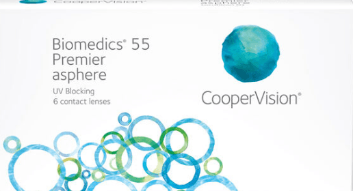 Biomedics 55 premier contact lens box