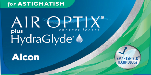 Air Optix plus Hydraglyde for Astigmatism box